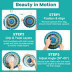 12 Inch Mandala Wind Spinners with Gazing Ball Spiral Tail, Outdoor 3D Stainless Steel Hanging Spinner Mandala Wind Catchers Sculpture for Indoor Outdoor Garden Yard Decoration(Blossom)