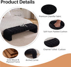 Arched Ottoman Bench for Bedroom Living Room,69.7" Chenille Long Benches for Bed End King Size,Modern Channel Tufted Seating Bench for Entryway,Window,Bedside (Black, 69.7")