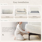 Homkdom Cloud Bed Frame Queen Size with 5.1" Headboard for Minimalist Room