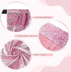 SquarePie Sequin Backdrop Less Transparent Background Sparkly Curtain for Wedding Party 10FT x 10FT Fuchsia Pink