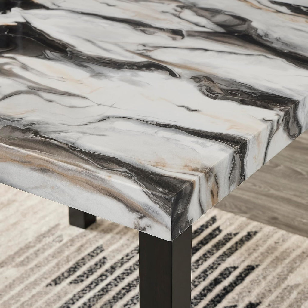 Roundhill Furniture Cavira Modern Faux Marble Counter Height Dining Table