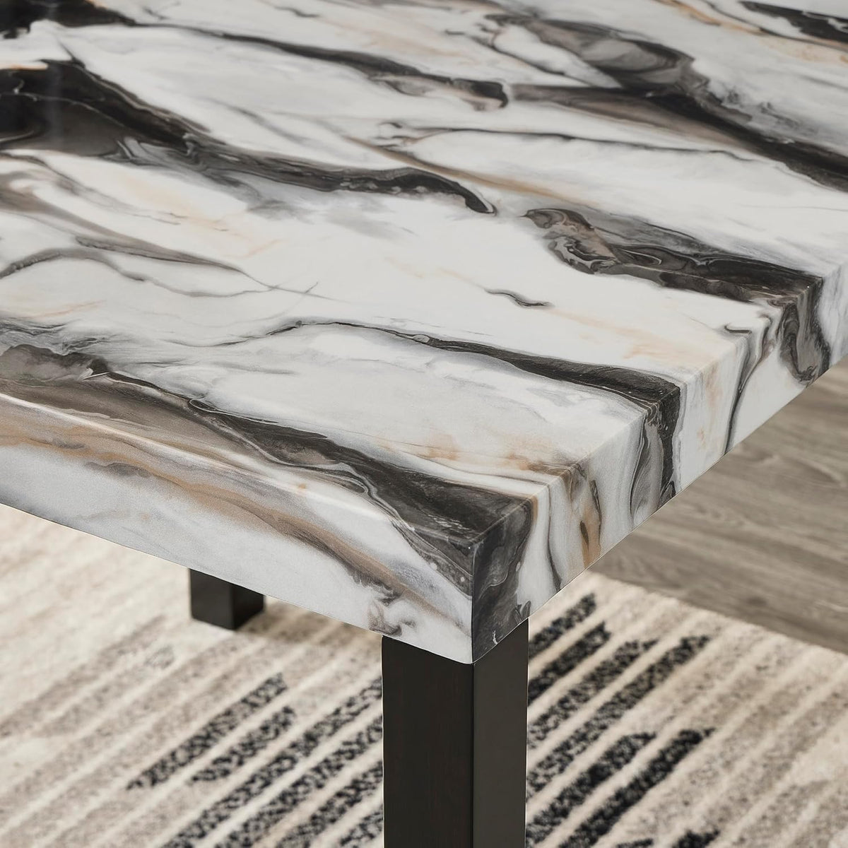 Roundhill Furniture Cavira Modern Faux Marble Counter Height Dining Table