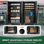 Letaya Metal Garage Storage Cabinets with Wheels,Steel Tool Cabinets Lock Door and Adjustable Shelves for Home,Office,Warehouse Organisieren (Black, 75" H)