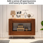 Console Table, Entryway Table with Hidden Storage Cabinets, Adjustable Shelves, Farmhouse Sofa Table for Behind The Couch, Living Room, Hallway, Brown Wood Grain Finish