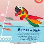 emma kites Cute Rainbow Fish Windsock Spinner Spiral 32-inch