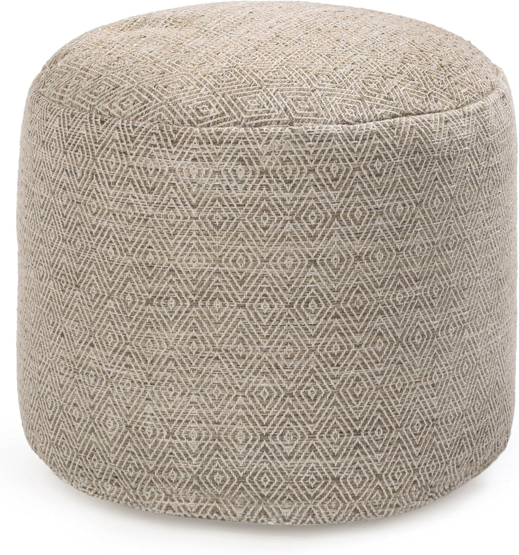 Anji Mountain 17" H x 22" W Handmade Pouf Ottoman for Living Room & Couch