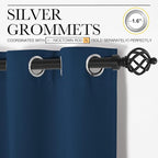NICETOWN Bedroom Curtain Panels Blackout Draperies, Thermal Insulated Solid Grommet Blackout Curtains/Drapes (Moroccan Blue, 1 Pair, 34 by 45-inch)