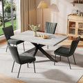 ZckyCine Dining Chairs Set of 4, Upholstered Velvet Kitchen Chairs with Thick Padded Seat and Sturdy Metal Legs, Modern Farmhouse Accent Chairs for Dining Room, Living Room（Just 4 Chairs）