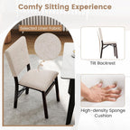 Giantex Folding Dining Chairs Set of 2, Armless Kitchen Chair w/Padded Seat & Tilt Backrest, Rubber Wood Legs, Upholstered Accent Side Chairs for Dining Room, Living Room, Restaurant