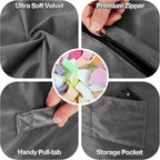 4FT Bean Bag Chair with Ultra Soft Velvet Cover Bean Bag Sofa with Memory Foam Bean Bag Chairs with Large Size Lazy Sofa for Dorm Office Living Room Bedroom Grey 4' | Bean Bags with Memory Foam Filled,Bean Bag Sofa with Handy Pocket&Handle for Classroom