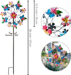 38" Double Blade Butterfly Wind Spinners Outdoor, Colorful Butterflies Kinetic Outdoor Decor for Patio, Lawn & Garden Decor