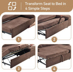 VINGLI Sectional Sleeper Sofa with Pull Out Couch Bed, 111 Inch U-Shaped Convertible Sofa Bed, 7 Seat Modular Sectional Couches for Living Room with Storage Chaise, USB Charging, Side Pockets