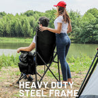 TIMBER RIDGE Oversized Folding Camping Chair High Back 500lbs | Heavy Duty Camping Chairs for Adults, Cup Holder, Side Pocket, Cooler Bag