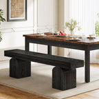 Tribesigns 59" Black Dining Bench for 2 to 3, Modern Dining Table Bench with Arched Base, Extra Long Kitchen Bench Seating for Dining Room, Living Room, Entryway