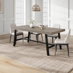 GarveeHome Industrial Dining Table for 6-8 People, 70.87" Long Kitchen Table with Sturdy Metal Frame, Rectangular Counter for Dinner, Kitchen, Dining Room (Grey Walnut, 71" Non-extendable)