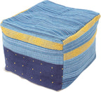 Homoyoyo Footstool Stuffed Foot Rest Floor Foot Stool Outdoor Footrest for Patio Square Pouf Pillows Decorative Square Seats Mat Cover Cotton Linen Dining Chair Office Chair