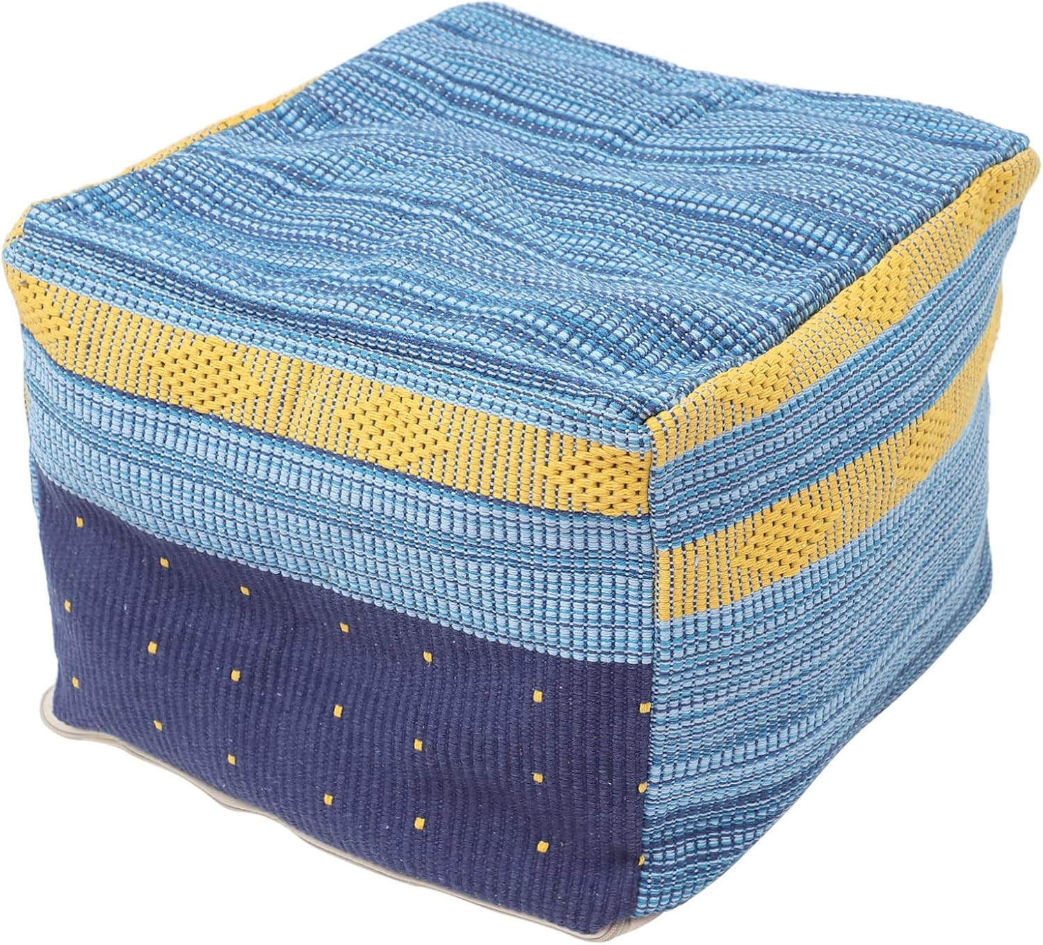 Homoyoyo Footstool Stuffed Foot Rest Floor Foot Stool Outdoor Footrest for Patio Square Pouf Pillows Decorative Square Seats Mat Cover Cotton Linen Dining Chair Office Chair