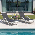 PURPLE LEAF Lounge Chair Outdoor Set of 2 w/Armrest & 1 Table, Dark Grey | Easy Assembly, Clear step-by-step instructions and simple hardware help you set up the lounge chairs in just a few minutes