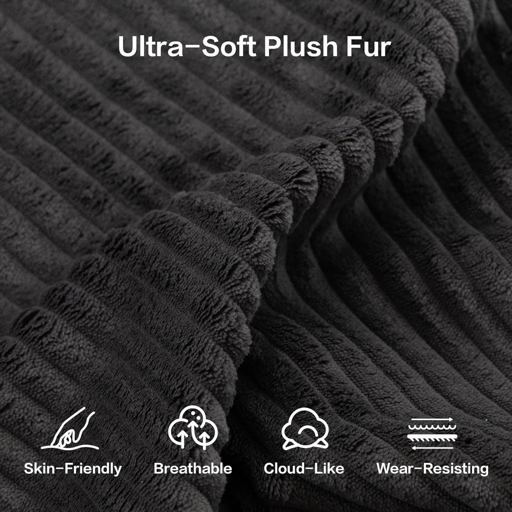 50" Oversized Chaise Lounge Chair Indoor, Plush Faux Fur Cloud Sofa Couch with Pillows, No Assembly Deep Seat Reading Chair Bed, Cozy Floor Couch for Living Room or Bedroom
