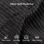 50" Oversized Chaise Lounge Chair Indoor, Plush Faux Fur Cloud Sofa Couch with Pillows, No Assembly Deep Seat Reading Chair Bed, Cozy Floor Couch for Living Room or Bedroom