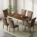 Farmhouse Dining Chairs Set of 6, High Back with Wooden Legs and Nailhead Trim, Modern Fabric Dining Room Chair for Kitchen/Restaurant