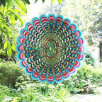 SPRING SONG Colorful Mandala Kinetic Wind Spinner for Yard and Garden Stainless Steel Spinner Indoor and Outdoor Hanging Decor Crafts Ornaments Kinetic Art Spinner Hanging Wind Spinners Decor Gifts