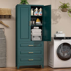 75" Tall Kitchen Pantry Cabinet, Storage Cabinet with 3 Drawers | Metal Kitchen Cabinet with Doors & 2 Adjustable Shelves, Tall Food Pantry, Cupboard for Kitchen, Dining Room, Garage, Office