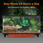 LUCKY HERP Reptile Heat Pad 8x12 Inch 16W Under Tank Terrarium Heating Mat, Reptile Heat Mat, Reptile Heating Pad for Turtle, Lizard, Hermit Crab, Frog, Snake