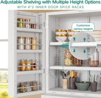 YITAHOME 71" Metal Kitchen Pantry Storage Cabinet with 4 Doors, 4 Adjustable Shelves, 1 Drawer and 8 Door Racks, Tall Freestanding Steel Cupboard for Home Kitchen Living Dining Room, White