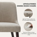 CHITA Mid-Century Modern Dining Chair, Upholstered Fabric Accent Chair for Dining Room, Set of 4,Beige