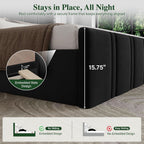 65.75" Tall King Size Bed Frame and Headboard, Black