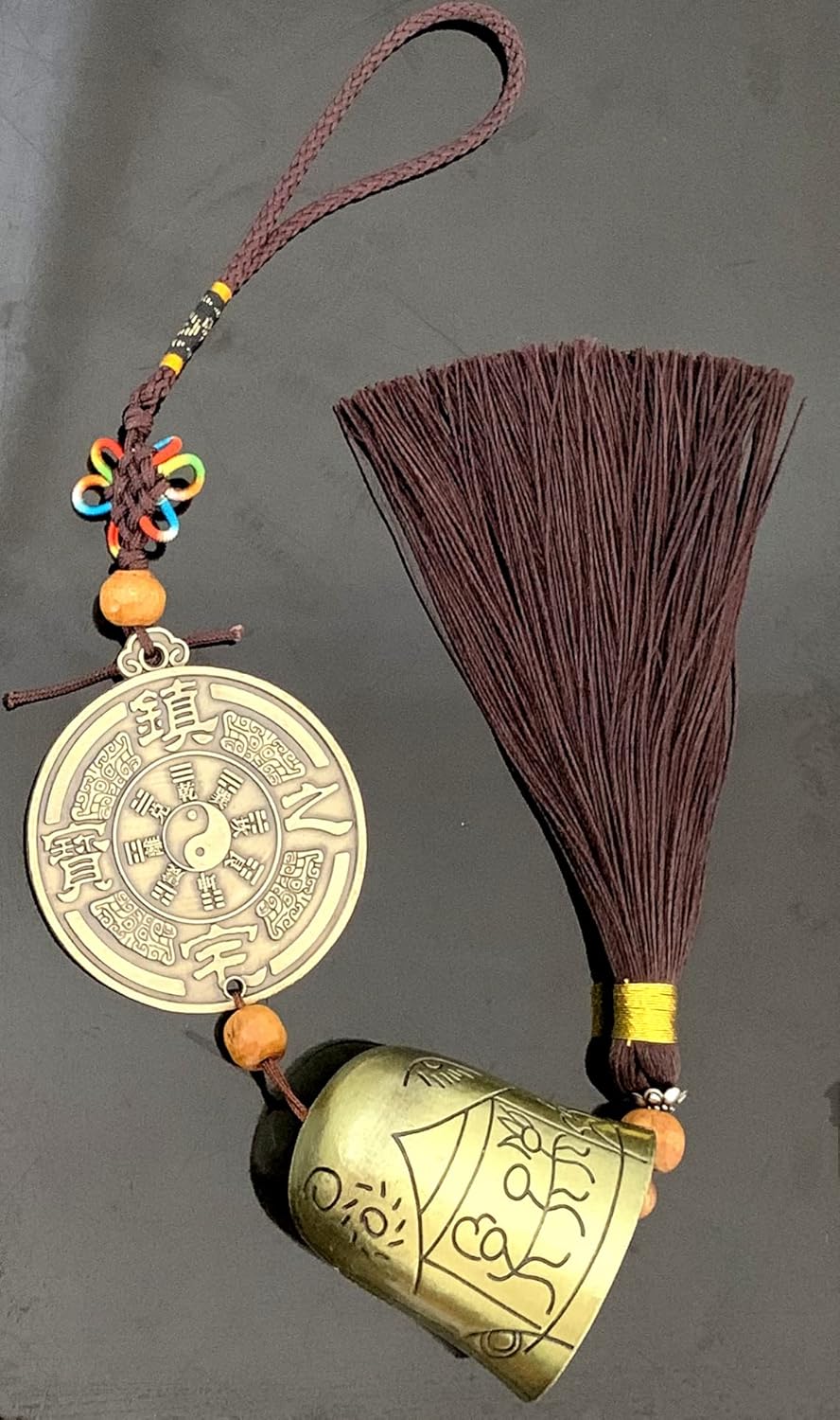 Traditional Lucky Feng Shui Wind Chime Bell Hanging Ornament Decoration for Protection Success Peace and Wealth (Chinese Dragon)