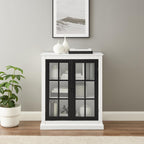 Crosley Furniture Cecily Stackable Pantry Storage Cabinet with Shelves, Kitchen, Dining, or Laundry Room, White/Matte Black