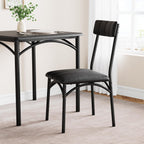 3-Piece Dining Table Set for 2, Kitchen Table Set with 2 Upholstered Chairs, Square Dining Table Set for Apartment, Studio, Small Space, Black