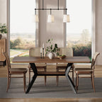 MECHYIN 55"-71" Extendable Dining Table for 4-8 with Built-in Flip Leaf | Kitchen Table, Space Saving Modern Design with Storage Shelf & Sturdy Metal Legs for Kitchen,Living Room & Small Apartments
