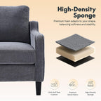 FLEXISPOT AC2 Accent Chair for Living Room, Mid Century Modern Reading Chair for Bedroom, Upholstered Armchair Comfy Single Sofa Side Chair for Office, Apartment, Small Room, Grey