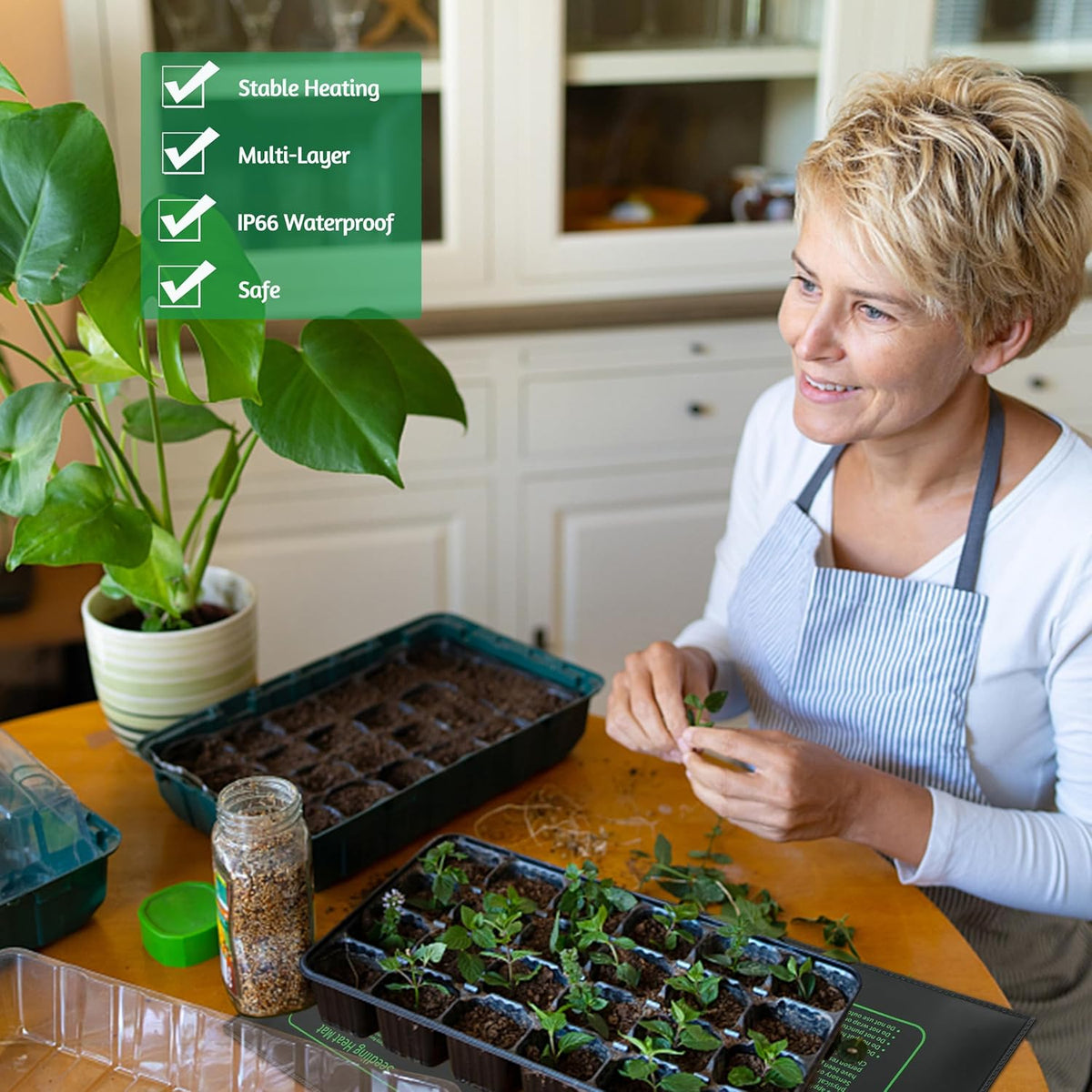 Seedling Heat Mat for Seed Starting,10" x 20.75" Waterproof Heating Pad for Indoor Plants Germination (Black 1 Pack)