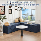 L Shape Storage Bench, Backless Farmhouse Kitchen Breakfast Nook Bench, Corner Bench with Storage for Dining Room, Entryway, Cloakroom