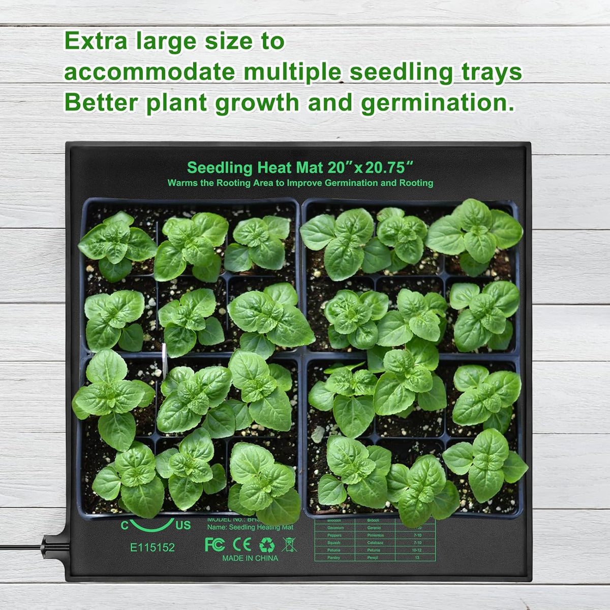 Seedling Heat Mat 20" x 20.75" Warm Hydroponic Plant for Indoor Gardening Germination Starting, Waterproof Durable