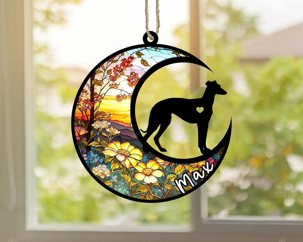 Personalized Dog Memorial, Custom Name Weimaraner Dog Christmas Ornament with Name, Custom Breeds, Pet Loss Light Catcher, Gifts for Lovers Loss of Pet Sympathy on Mothers Day Christmas