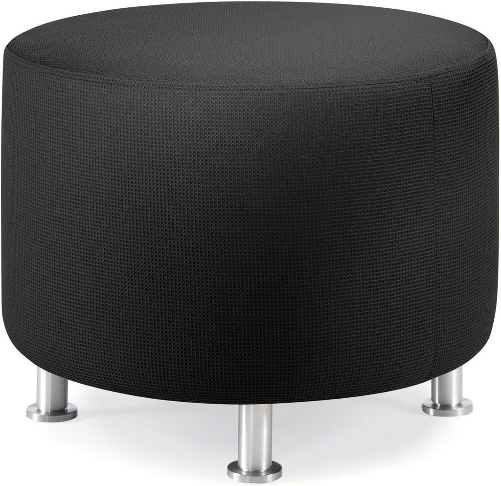 Steelcase Turnstone Alight Lounge Round Ottoman: Brushed Aluminum Legs