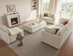 97" Cloud Couches for Living Room, 29.1" Deep Seat Modular Sectional Sofa, L Shaped Cloud Sofa with One Movable Ottoman