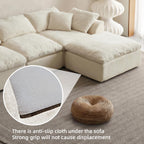 Oversized Cloud Couch Sectional Sofa for Living Room, Modular L Shaped Chenille Sofa with Chaise Lounge, Deep Seat Convertible Couch, Compressed No Assembly Floor Sofa (White)