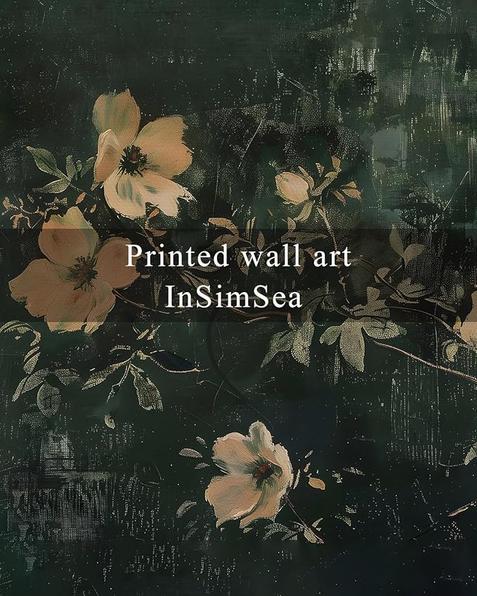 InSimSea Framed Wall Art for Living Room Floral Painting Pictures St.Patrick Day Wall Decor Aesthetic Flower Art Canvas Print Farmhouse Artwork Home Decor for Bathrrom, Bedroom, Office Décor 12x16In