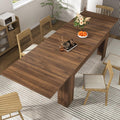 70.8"-110" Extendable Dining Table for 6-12 Person, Wooden Dining Room Table, Modern Extendable Table for Gatherings, Meeting for Small Kitchens, Dining Office Areas(Walnut)
