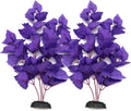ALEGI Silk Aquarium Plants, 16 Inch Artificial Silk Plants Decorations for Fish Tank,Aquarium Décor Plastic Plants (Purple, 2 Pack)