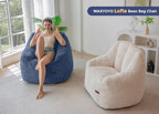 MAXYOYO Bean Bag Chair for Adults, Foam-Filled Floor Sofa for Reading | Bean Bag Chair for Adult with Filler, Cozy Living Room Chair for Bedroom Dorm, Dusty Blue