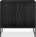 Best Choice Products Slatted Sideboard Buffet Cabinet, Entryway Table, Accent Storage Cabinet, Console Table for Hallway, Living Room, Dining Room – Black