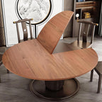 Folding Round Table Top Extender 60'' inch Wood Round Table Top No Legs Foldable Replace Desktop for Indoor Outdoor Patio Table Heavy-Duty Portable Table Extender Top (Walnut, 59in)