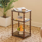 Fultyle Small Side Table, 3-Tier End Table with Shelf, Vintage Nightstand